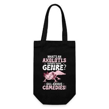 What'S An Axolotl'S Favorite Movie Genre? Gill-Ari - Gift Bag for Bottles - black - Front