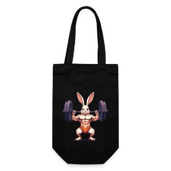 Easter Bunny Body Building Animal Funny Workout - Gift Bag for Bottles - black - Front