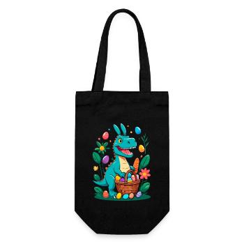 Iconic Easter Dinosaur Dinosaur Easter Bunny - Gift Bag for Bottles - black - Front