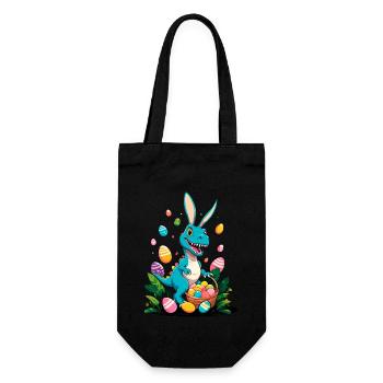 Ikonischer Ostersaurier Dinosaurier Osterhase - Geschenkbeutel für Flaschen - Schwarz - Vorne