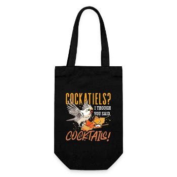 Cockatiels I Thought You Said Cocktails Cockatoo - Gift Bag for Bottles - black - Front