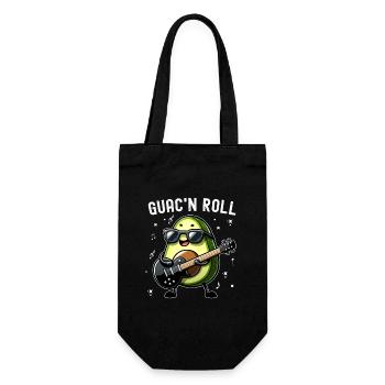 Guac and Roll Rocking Avocado Lustig Gitarre spielen - Geschenkbeutel für Flaschen - Schwarz - Vorne