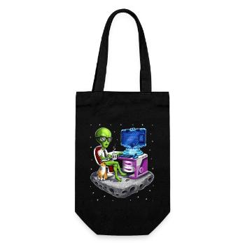 Programmeur extraterrestre de l’espace - Sac à bouteille - noir - Devant