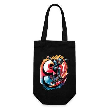 Skateboard Skater Design for 9 Years Boys - Gift Bag for Bottles - black - Front