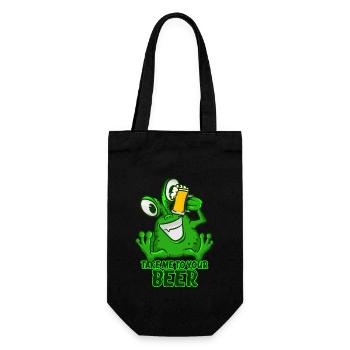 Take Me To Your Beer T-Shirt Vert Espace Drôle - Sac à bouteille - noir - Devant