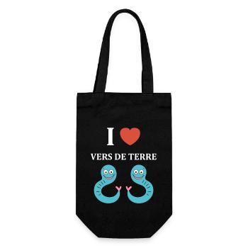 Humour ver de terre - Sac à bouteille - noir - Devant