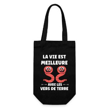 Humour ver de terre - Sac à bouteille - noir - Devant
