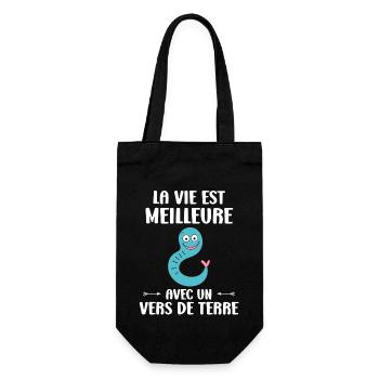 Humour ver de terre - Sac à bouteille - noir - Devant