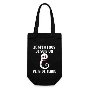 Humour ver de terre - Sac à bouteille - noir - Devant