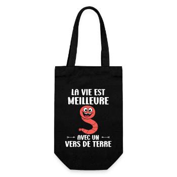 Humour ver de terre - Sac à bouteille - noir - Devant