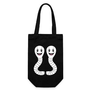 Humour ver de terre - Sac à bouteille - noir - Devant