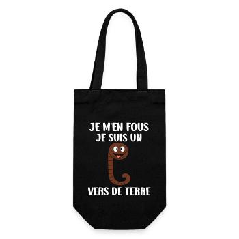 Humour ver de terre - Sac à bouteille - noir - Devant