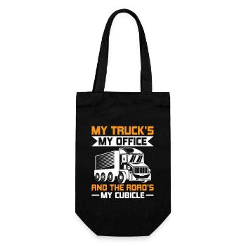 Trucker Driving Dad Trucker Father Truck Driver - Gift Bag for Bottles - black - Front