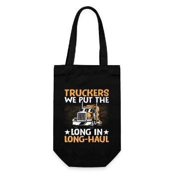 Trucker Fahren Papa Trucker Vater LKW-Fahrer - Geschenkbeutel für Flaschen - Schwarz - Vorne
