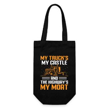 Trucker Driving Dad Trucker Father Truck Driver - Gift Bag for Bottles - black - Front
