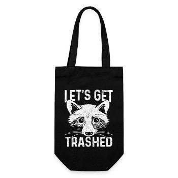 Raccoon Funny Gift - Gift Bag for Bottles - black - Front