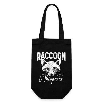 Raccoon Funny Gift - Gift Bag for Bottles - black - Front