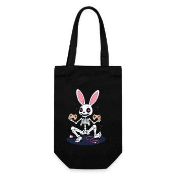 Osterhase Gamer Ikonisches Ostern Gaming - Geschenkbeutel für Flaschen - Schwarz - Vorne