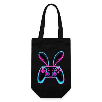 Osterhase Gamer Ikonisches Ostern Gaming - Geschenkbeutel für Flaschen - Schwarz - Vorne