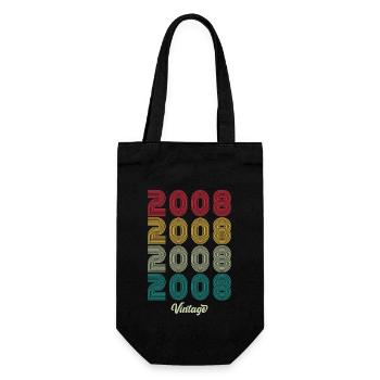 16 Jahre alter Jahrgang 2008 Limitierte Auflage 16. - Geschenkbeutel für Flaschen - Schwarz - Vorne