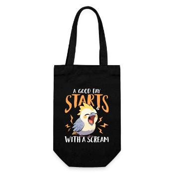 Cockatiel A Good Day Starts With Cockatiel Keeper - Gift Bag for Bottles - black - Front