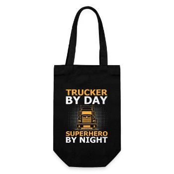 Trucker Driving Dad Trucker Father Truck Driver - Gift Bag for Bottles - black - Front