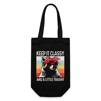 Raccoon Funny Gift - Gift Bag for Bottles - black - Front