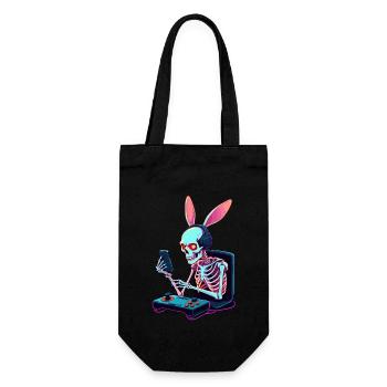 Lapin de Pâques Gamer et Design de streetwear de jeu - Sac à bouteille - noir - Devant