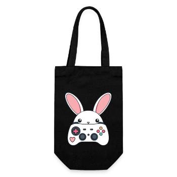 Osterhase Gamer Ikonisches Ostern Gaming - Geschenkbeutel für Flaschen - Schwarz - Vorne
