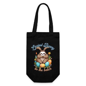 Funny Saying Sloth Easter Bunny Iconic - Gift Bag for Bottles - black - Front