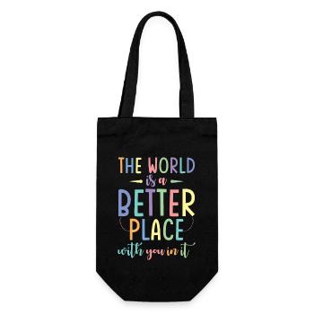 The world is more beautiful with you - Gift Bag for Bottles - black - Front