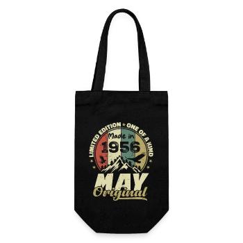 Vintage-Geschenk zum Jubiläum im Mai 1956 - Geschenkbeutel für Flaschen - Schwarz - Vorne