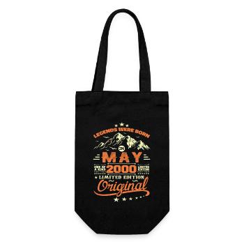 May 2000 Vintage Born In May 2000 Birthday May - Gift Bag for Bottles - black - Front