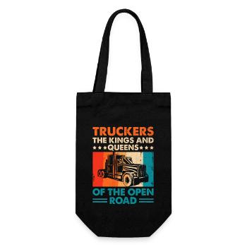 Trucker Fahren Papa Trucker Vater LKW-Fahrer - Geschenkbeutel für Flaschen - Schwarz - Vorne