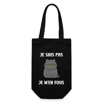 Humour chat chartreux - Sac à bouteille - noir - Devant
