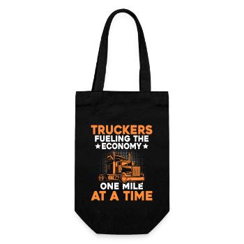 Trucker Fahren Papa Trucker Vater LKW-Fahrer - Geschenkbeutel für Flaschen - Schwarz - Vorne
