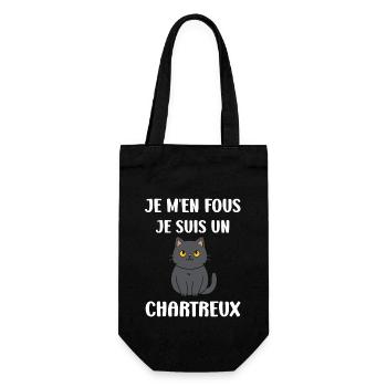 Humour chat chartreux - Sac à bouteille - noir - Devant