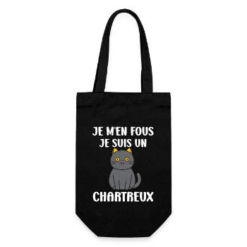 Humour chat chartreux - Sac à bouteille - noir - Devant