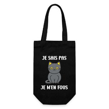 Humour chat chartreux - Sac à bouteille - noir - Devant