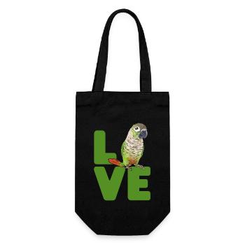 Molinasittich Papagei Vogel Sittich - Geschenkbeutel für Flaschen - Schwarz - Vorne