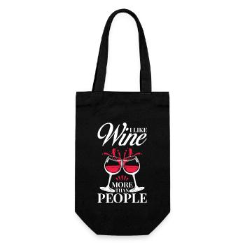 Wine Lover Statement Motif - Gift Bag for Bottles - black - Front