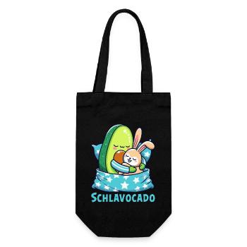 Schlavocado Schlafshirt Nachthemd Pyjama Schlafanz - Geschenkbeutel für Flaschen - Schwarz - Vorne