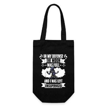 In My Defense The Moon Was Full Sarcastic Werewolf - Geschenkbeutel für Flaschen - Schwarz - Vorne