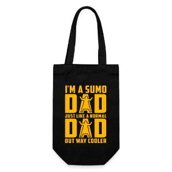 Ich bin ein Sumo-Vater, genau wie ein normaler Vater, aber sehr cool - Geschenkbeutel für Flaschen - Schwarz - Vorne