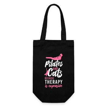 Pilates Instructor Teacher Cat - Gift Bag for Bottles - black - Front