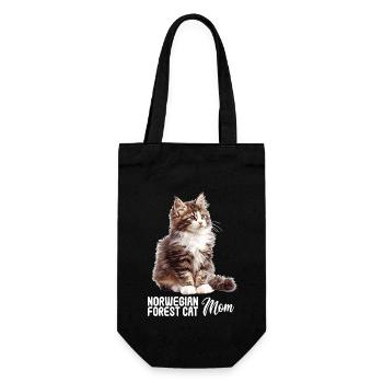 Norwegian Forest Cat Norwegische Waldkatze - Geschenkbeutel für Flaschen - Schwarz - Vorne