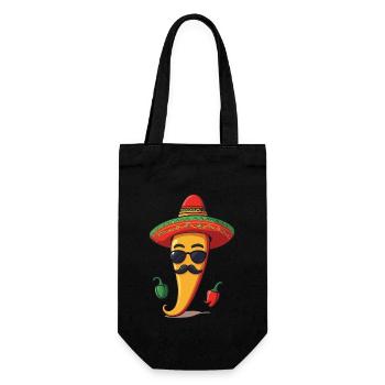 Aesthetic Chili Streetwear Heißer Scoville Stil - Geschenkbeutel für Flaschen - Schwarz - Vorne