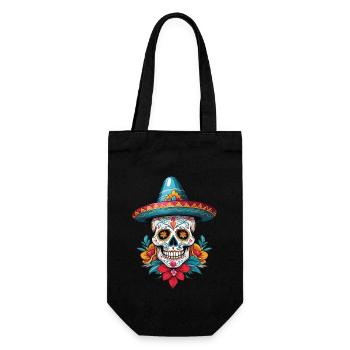 Fête mexicaine emblématique de Sugar Skull - Sac à bouteille - noir - Devant