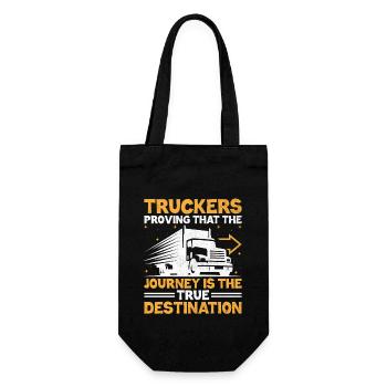Trucker Driving Dad Trucker Father Truck Driver - Gift Bag for Bottles - black - Front