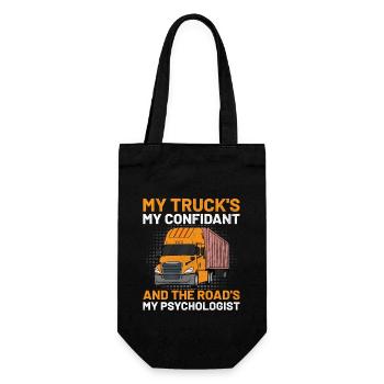 Trucker Fahren Papa Trucker Vater LKW-Fahrer - Geschenkbeutel für Flaschen - Schwarz - Vorne